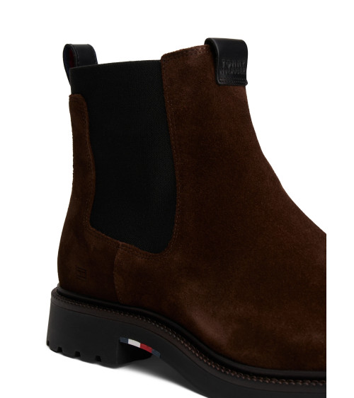 Tommy Hilfiger Stivaletti Chelsea Comfort Daim Marrone Cocoa 40