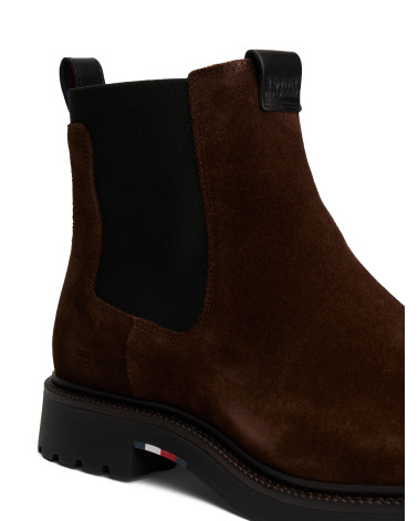 Tommy Hilfiger Stivaletti Chelsea Comfort Daim Marrone Cocoa 40