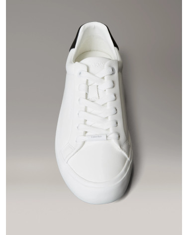 Calvin Klein Baskets à Lacets Lth CK Hw0Hw02673, Basses Femme, Blanc (Bright White/Black), 36 EU