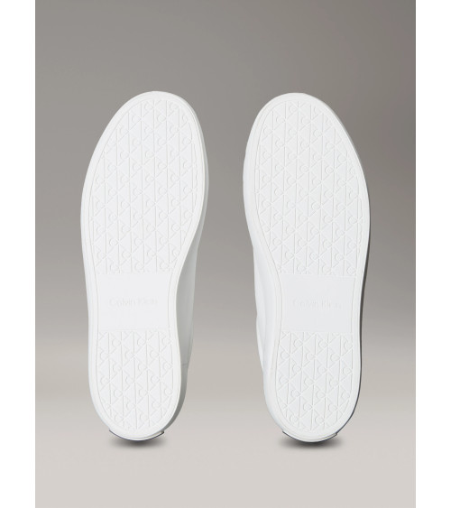Calvin Klein Baskets à Lacets Lth CK Hw0Hw02673, Basses Femme, Blanc (Bright White/Black), 36 EU