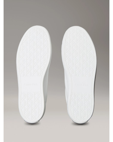 Calvin Klein Baskets à Lacets Lth CK Hw0Hw02673, Basses Femme, Blanc (Bright White/Black), 36 EU