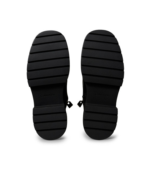 CK Black Chunky Mid Lace-Up Boots for Women Stylish and Trendy