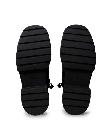 CK Black Chunky Mid Lace-Up Boots for Women Stylish and Trendy