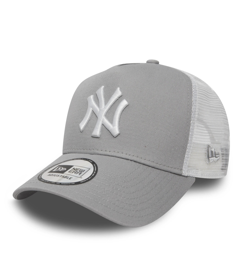NEW ERA CLEAN TRUCKER YORK YANKEES SNAPBACK CAP, UOMO, GRAY WHITE, OSFA (55.8 CM - 60.6 CM)