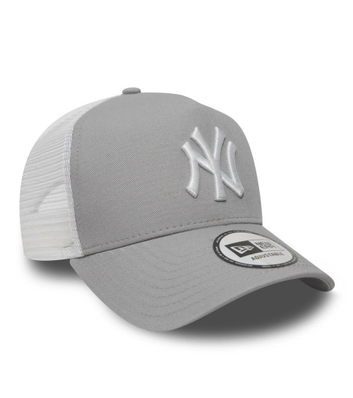 NEW ERA CLEAN TRUCKER YORK YANKEES SNAPBACK CAP, UOMO, GRAY WHITE, OSFA (55.8 CM - 60.6 CM)