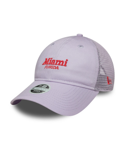 NEW ERA CAPPELLO DA DONNA 9TWENTY TRUCKER MIAMI FLORIDA PASTEL VIOLA, VIOLA., TAGLIA UNICA