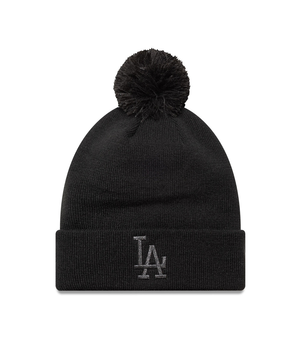 NEW ERA WMNS METALLIC BOBBLE BEANIE LOSDOD BLK
