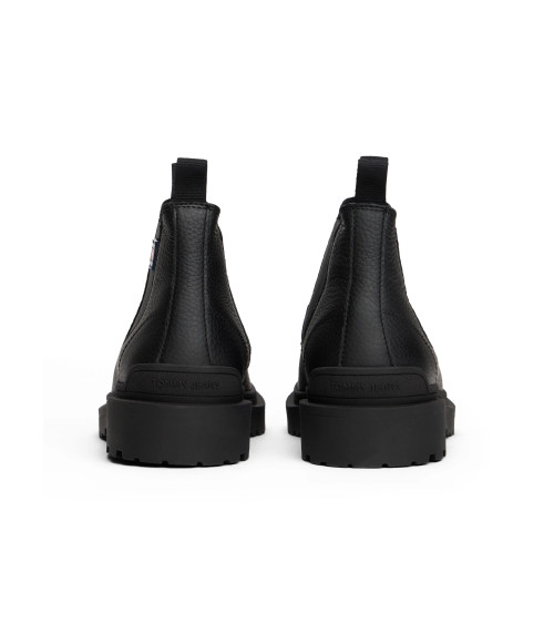 Tommy Jeans Stivali Chelsea Pelle Neri Uomo