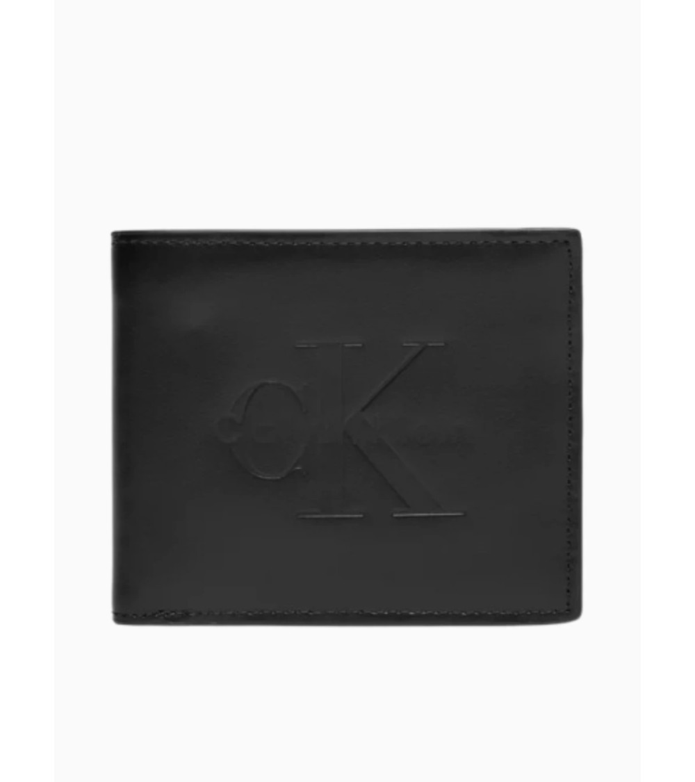 Calvin Klein Bold Billfold: Stylish Black Leather Wallet for Men