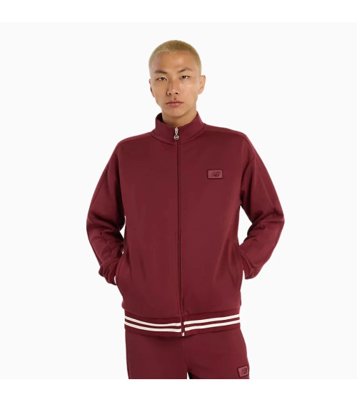 NEW BALANCE POST SEASON PIQUE TRACK JACKET - MONARCH BURGUNDY, TAGLIA LARGE