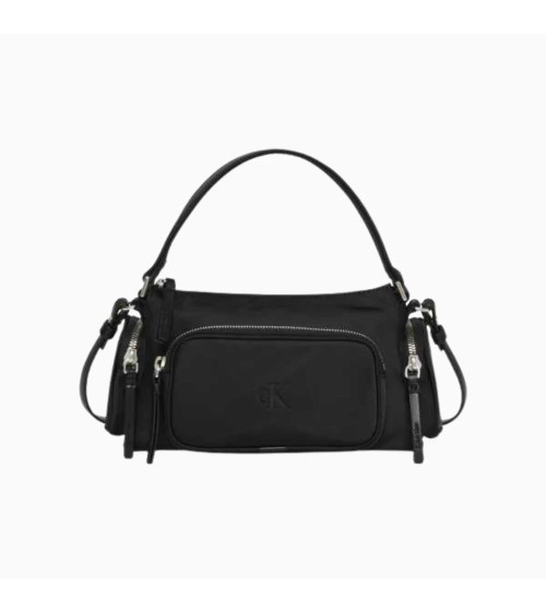 Calvin Klein Nylon Pocket Bag with Strap - Chic Black Tote