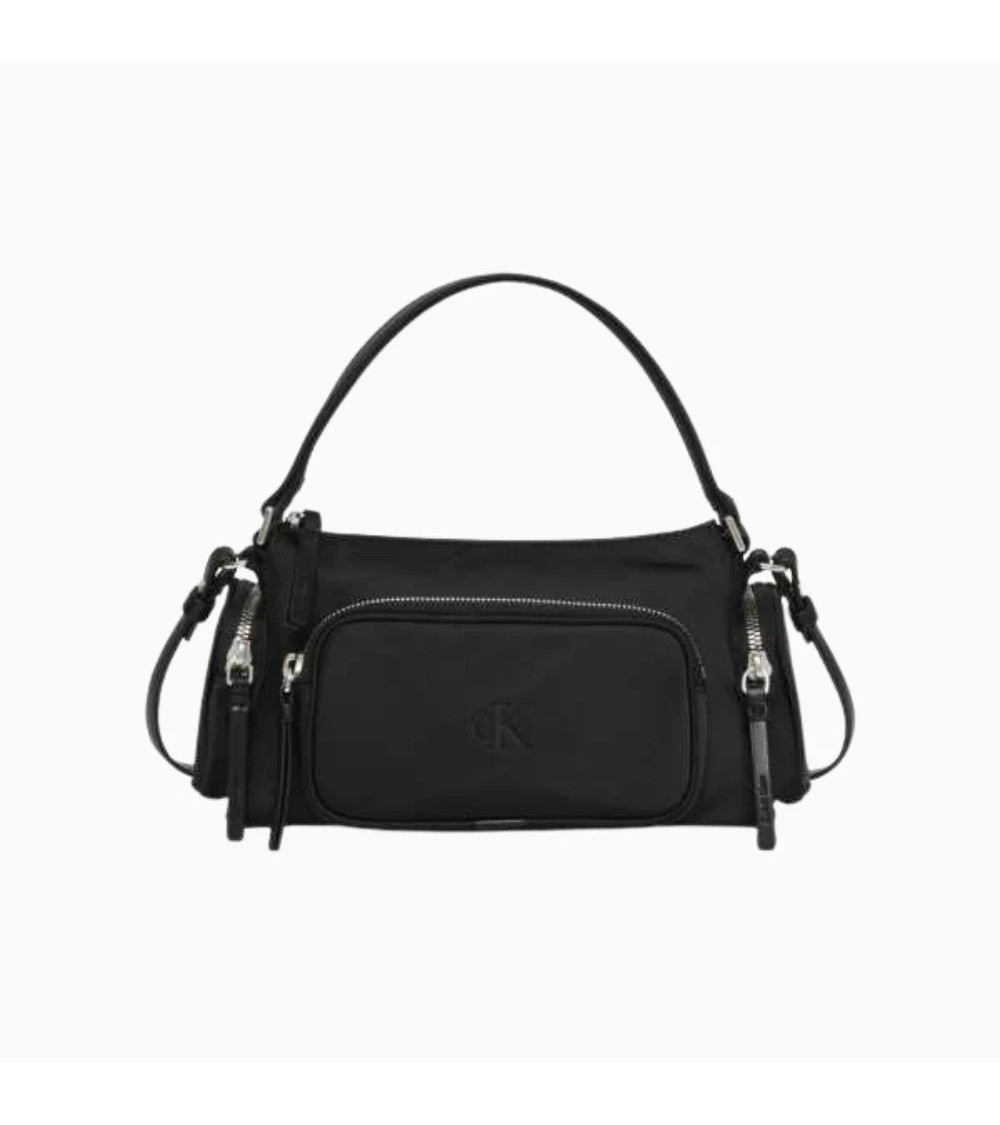 Calvin Klein Nylon Pocket Bag with Strap - Chic Black Tote