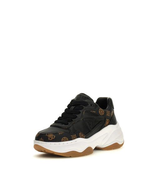 Sneakers GUESS Hapyy3 - Femme - Noires/Marron - Taille 38 EU
