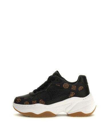 Sneakers GUESS Hapyy3 - Femme - Noires/Marron - Taille 38 EU