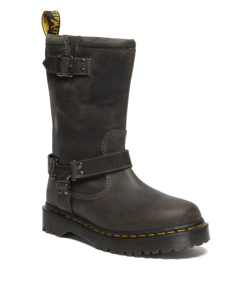 DR.MARTENS ANISTONE HI CHARCOAL GREY BURNISHED WAXY PULL UP WP