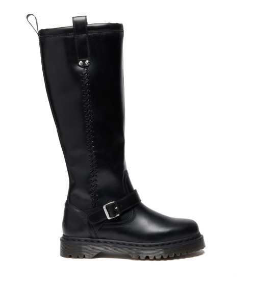 DR. MARTENS ANISTONE KNEE HIGH BOOTS, STIVALI AD ALTEZZA GINOCCHIO UNISEX-ADULTO, NERO, 36 EU