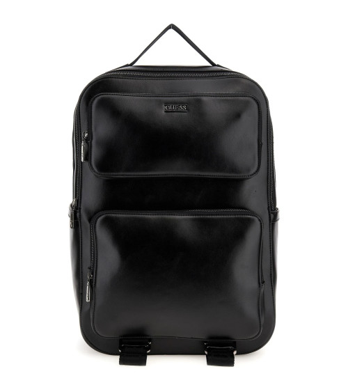 GUESS BOSTON BLACK BACKPACK, FASHIONABLE AND SPACIOUS FOR DAILY USE AND TRAVEL ADVENTURES.