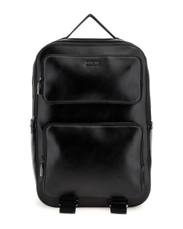 GUESS BOSTON BLACK BACKPACK, FASHIONABLE AND SPACIOUS FOR DAILY USE AND TRAVEL ADVENTURES.