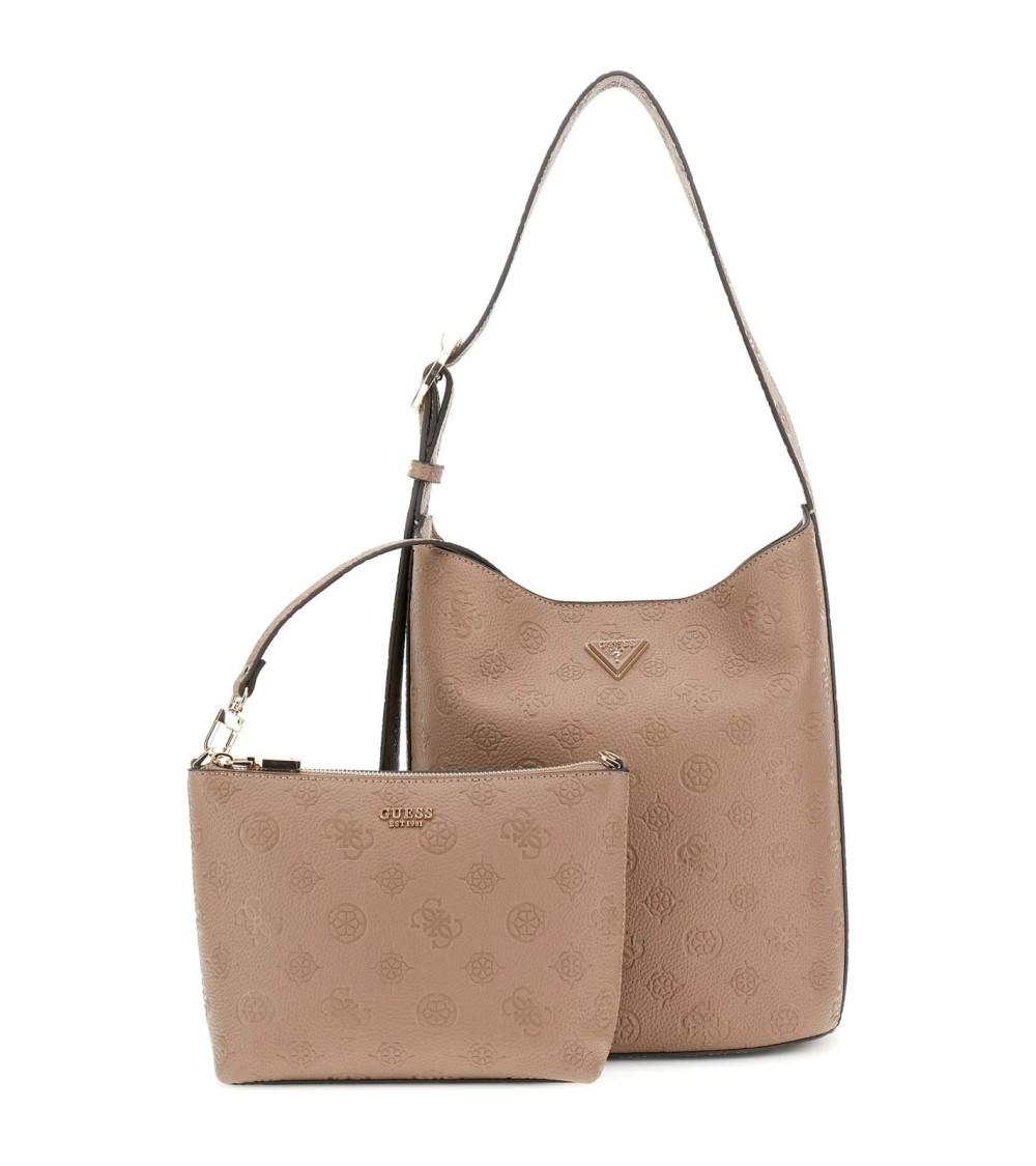 **Meta Title:** GUESS Cresidia II Bucket Bag - Black Logo Edition