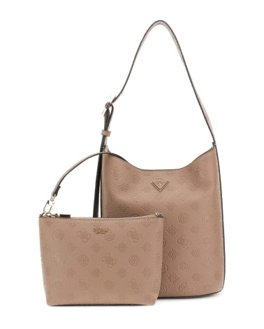 **Meta Title:** GUESS Cresidia II Bucket Bag - Black Logo Edition