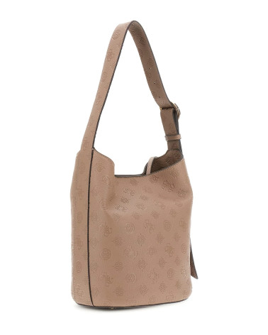 **Meta Title:** GUESS Cresidia II Bucket Bag - Black Logo Edition