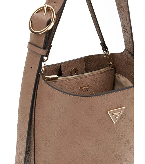 **Meta Title:** GUESS Cresidia II Bucket Bag - Black Logo Edition