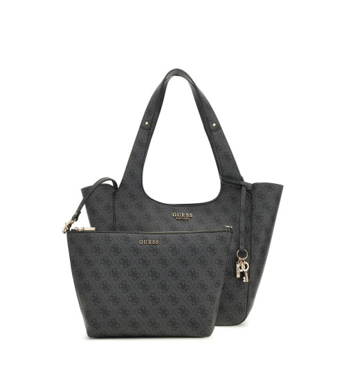 GUESS Calista 2-in-1 Tote - Stylish Coal Logo Bag for You Now
