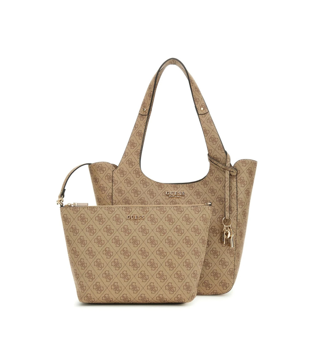 GUESS Calista 2-in-1 Tote - Stylish Coal Logo Bag for You Now