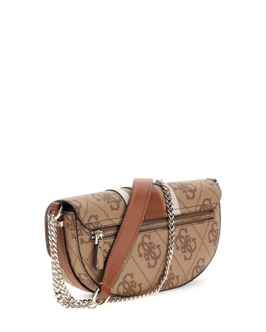 **Meta Title:** GUESS Borsa Erenia Flap Coal e Latte Logo