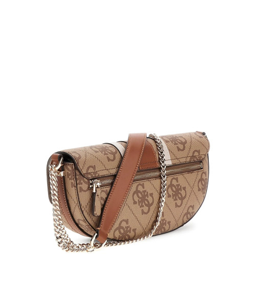 **Meta Title:** GUESS Borsa Erenia Flap Coal e Latte Logo