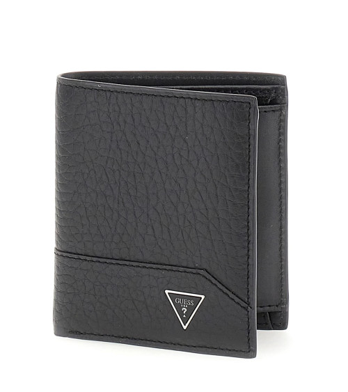 Meta Title: "Cartera Vertical Mestre de Piel Negra GUESS Hombre"