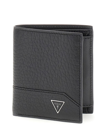 Portefeuille en cuir noir GUESS pour homme - Élégant et pratique