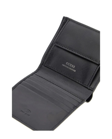 Portefeuille en cuir noir GUESS pour homme - Élégant et pratique