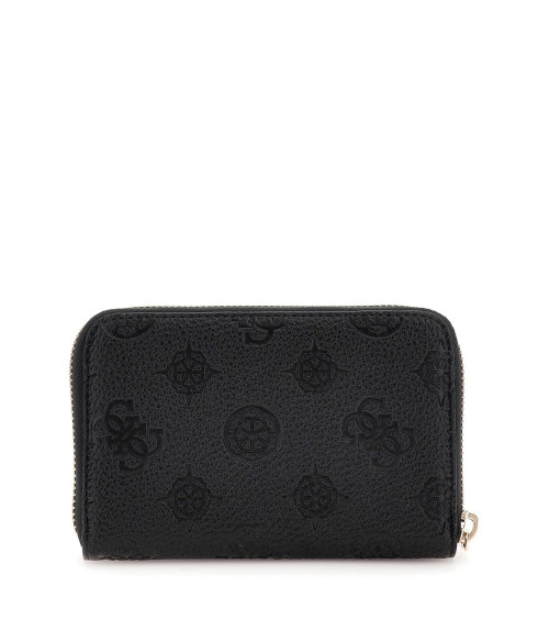 GUESS Cresidia II Zip Around Wallet - Chic Black Logo Style