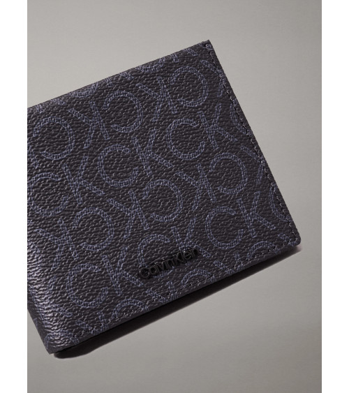 Portefeuille Calvin Klein Must Mono Moderne Noir 6CC en cuir