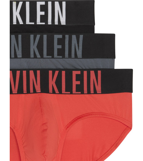 CALVIN KLEIN HIP BRIEF 3PK COLOR BLACK TURBULENCE VERMILLION B, SIZE L 2QQ - BLACK TURBULENCE VERMILLION B LARGE