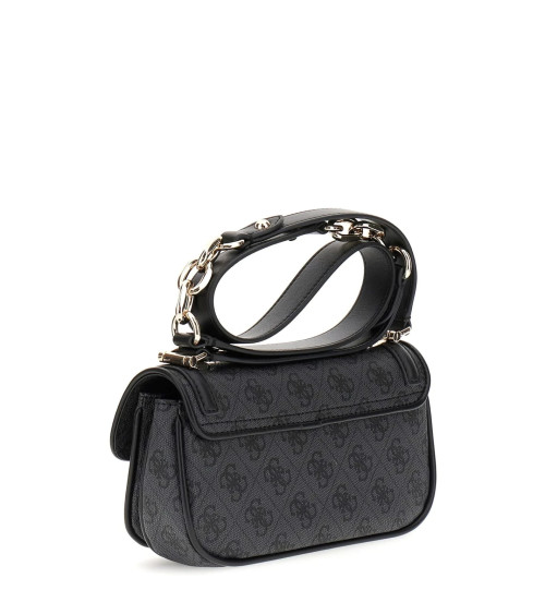 GUESS Umhängetasche Dea Crossbody Flap Coal Logo dunkelgrau ist stilvoll und funktional zugleich.