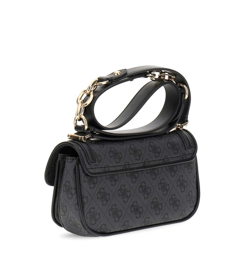 GUESS borsa a tracolla Dea Crossbody Flap Coal Logo grigio scuro