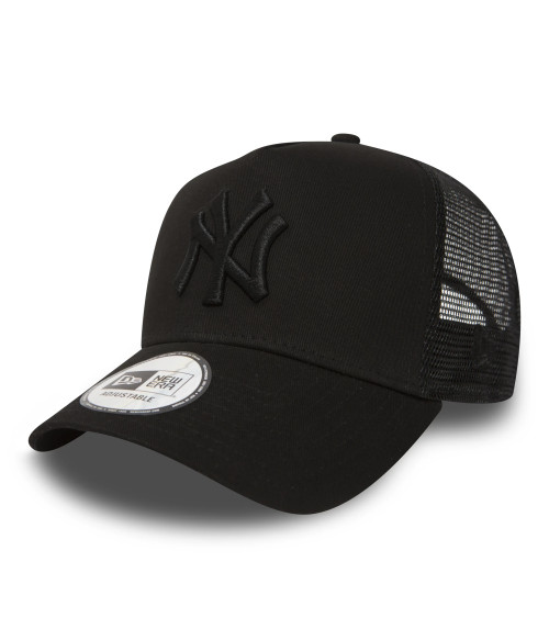 NEW ERA CLEAN TRUCKER NEW YORK YANKEES SNAPBACK CAP, UOMO, BLACK, OSFA (55.8 CM - 60.6 CM)