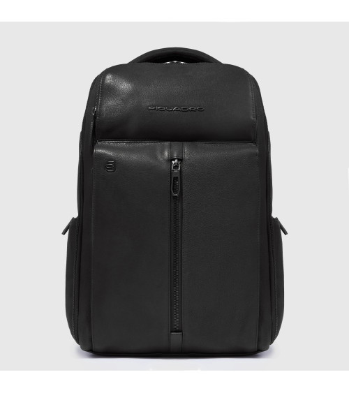 PIQUADRO Zaino Porta PC 14" in Pelle | Testa Di Moro | Uomo