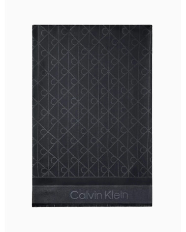 Calvin Klein Tonal Aop Modal Scarf - Elegant Black Accessory