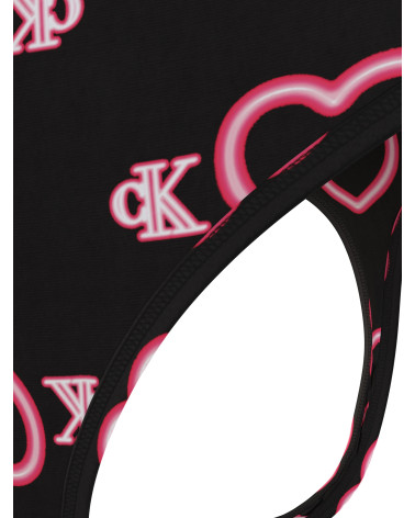 CALVIN KLEIN MODERN THONG COLOR NEON HEARTS_BLACK, SIZE LARGE