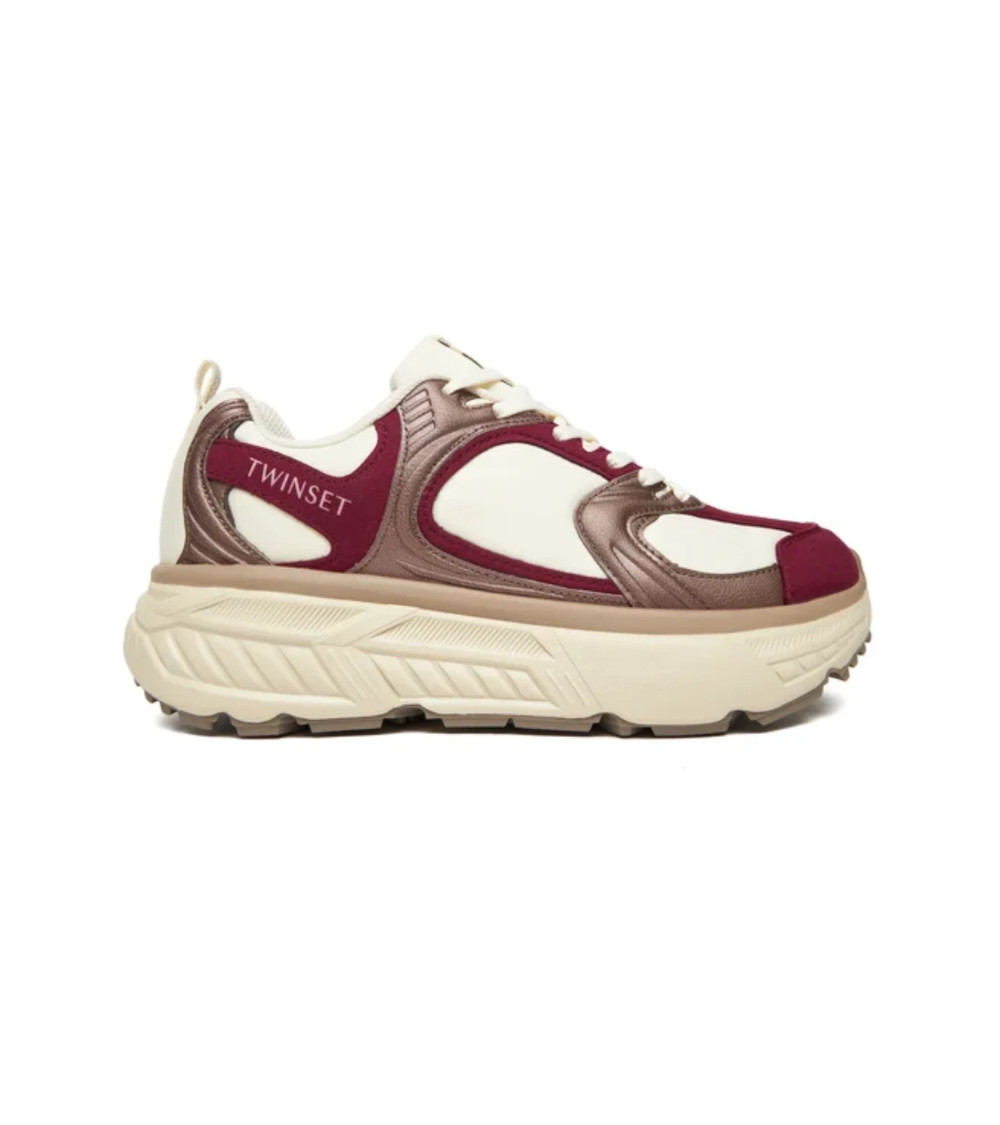 TWINSET RUNNING SHOES MODEL 252TCP01C COLOR BORDEAUX, SIZE 38 EU