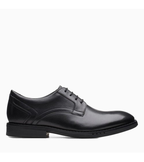 CLARKS SCARPE IN PELLE PIZZO UN HUGH IN NERO, NERO, 45 EU