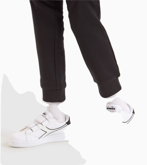 DIADORA GAME P PS, SCARPE DA GINNASTICA UNISEX - BAMBINI E RAGAZZI, WHITE WHITE BLACK, 33 EU