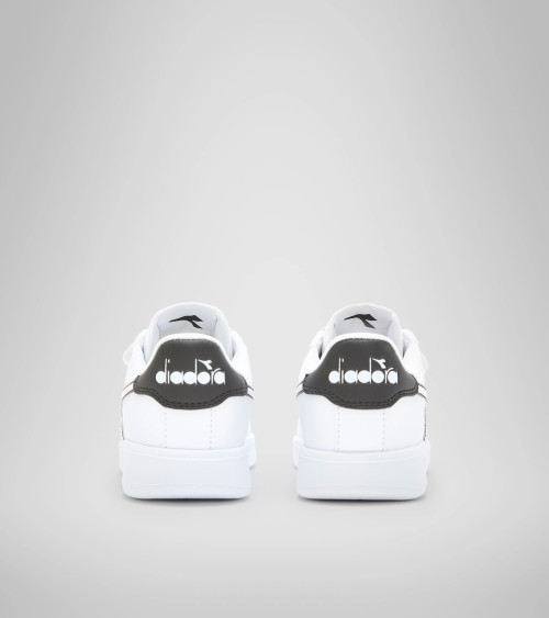 DIADORA GAME P PS, SCARPE DA GINNASTICA UNISEX - BAMBINI E RAGAZZI, WHITE WHITE BLACK, 33 EU