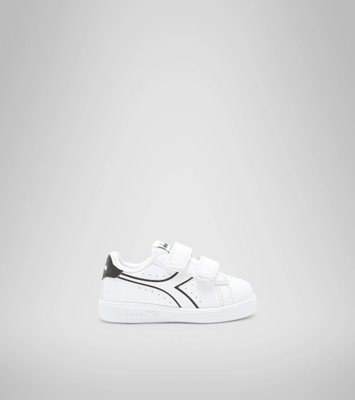 DIADORA GAME P TD, SCARPE DA GINNASTICA, UNISEX - BAMBINI E RAGAZZI, BIANCO BIANCO NERO, 21 EU