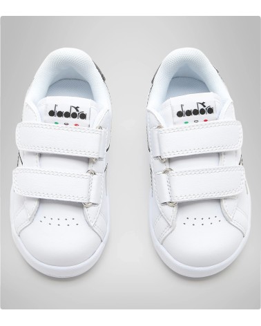 DIADORA GAME P TD, SCARPE DA GINNASTICA, UNISEX - BAMBINI E RAGAZZI, BIANCO BIANCO NERO, 21 EU